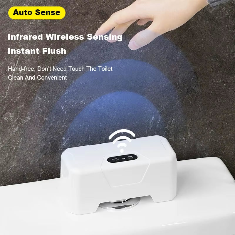Automatic Toilet Flush Button Induction Toilet Flusher External Infrared Flush Smart Home Kit Smart Toilet Flushing Sensor