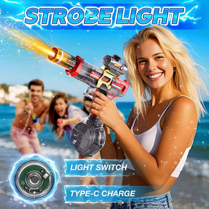 Automatic Electric Water Gun with LED Light, Long Range for Adults & Kids Summer Outdoor Fun