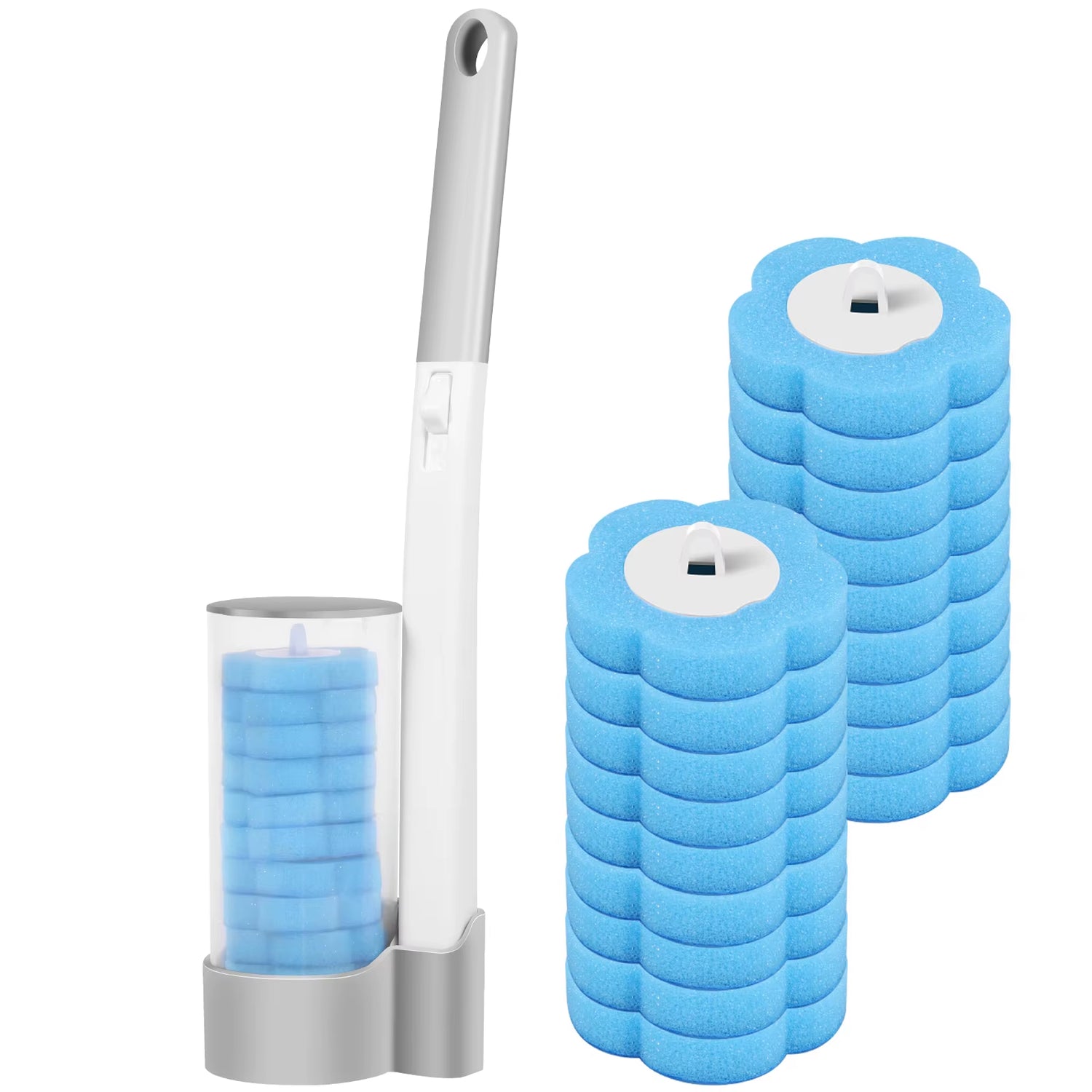 Effortless Cleaning with Our 24/72Pcs Disposable Toilet Brush Set - Long Handle & Wall-Mounted for Ultimate Convenience!